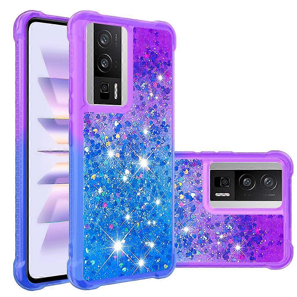 Case for Xiaomi POCO F5 Pro 5G Liquid Glitter Funny Bling Shiny Crystal Flowing Sparkle Moving Cover Clear Bumper Compatible with Xiaomi POCO F5 Pro 5