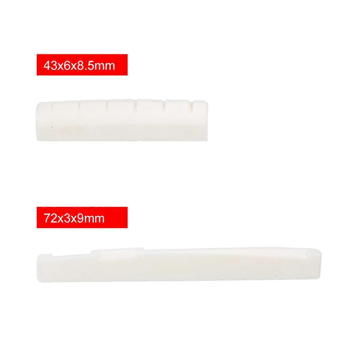 6 String Acoustic and Saddle Pre-Slotted Bone with Nut Files Set 320/240 Grits Sandpapers for Classical/Electric Guitar Parts Replacement Repair