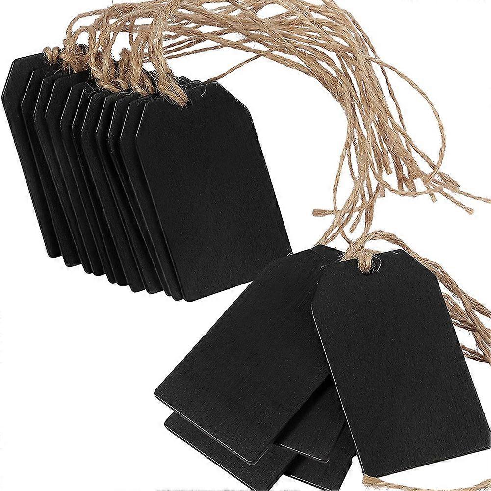 Chalkboard Tags Hanging Wooden Mini Chalkboard Signs , Hanging Chalkboard Labels,Message Tags, Black