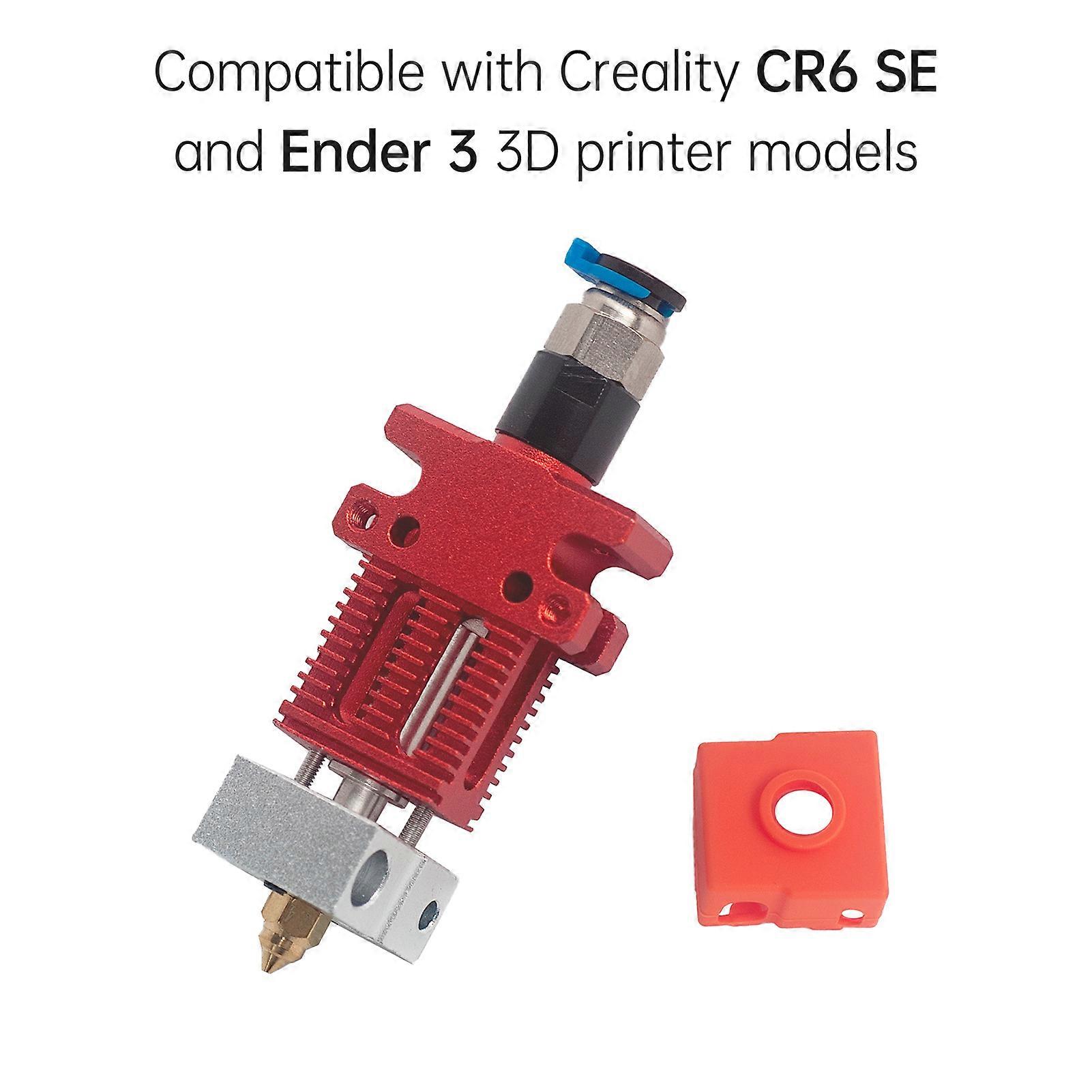 CR-6 SE All Metal Hot End Kit with 0.4mm Nozzle and Heat Block Silicone Sock Compatible with Ender 3 CR6 SE 3D Printer Parts