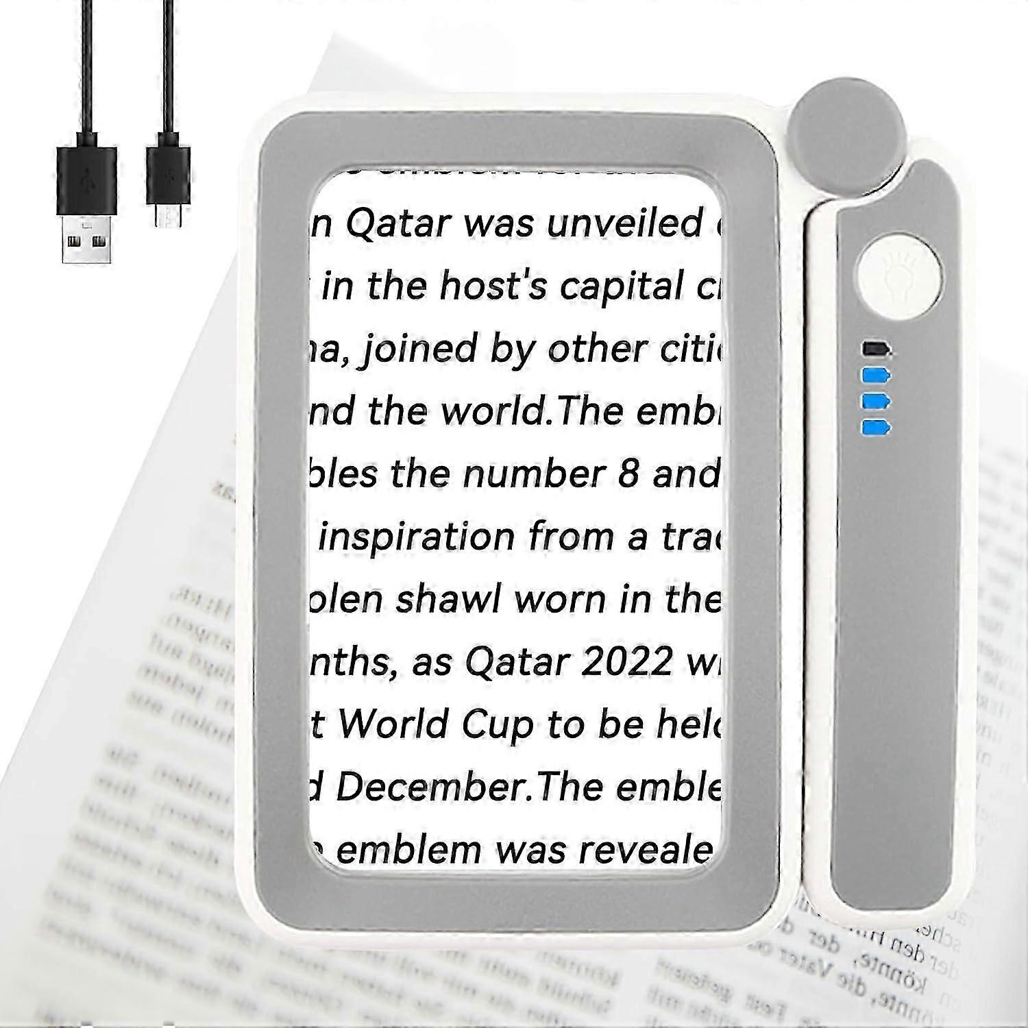 4X Handheld Reading Magnifier with 10 LEDs Relieve Eye Strain 250mm Focus Folding Magnifier