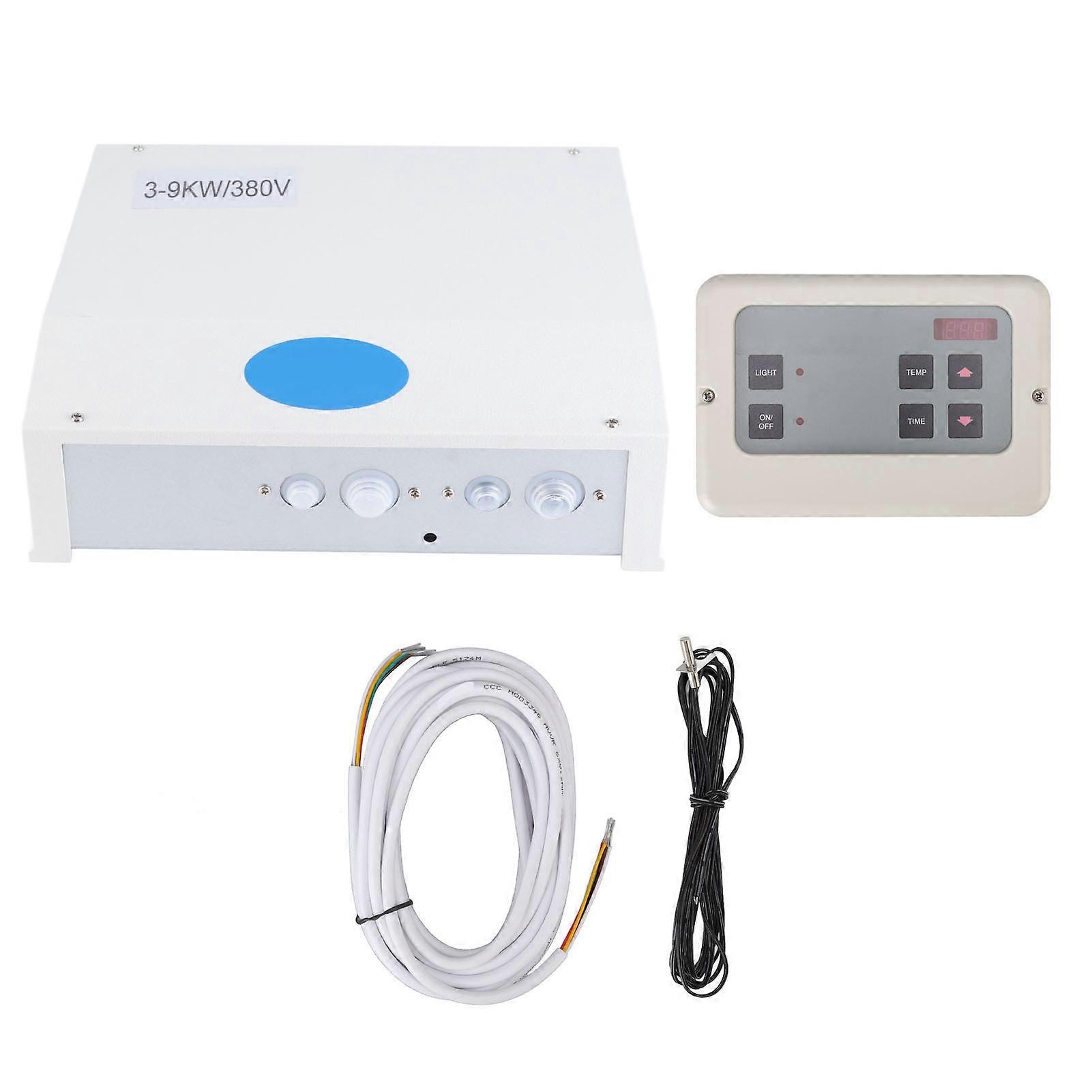 380V Steam Engine Controller Sauna Stove Steam Generator External Controller for Sauna Spa Room White