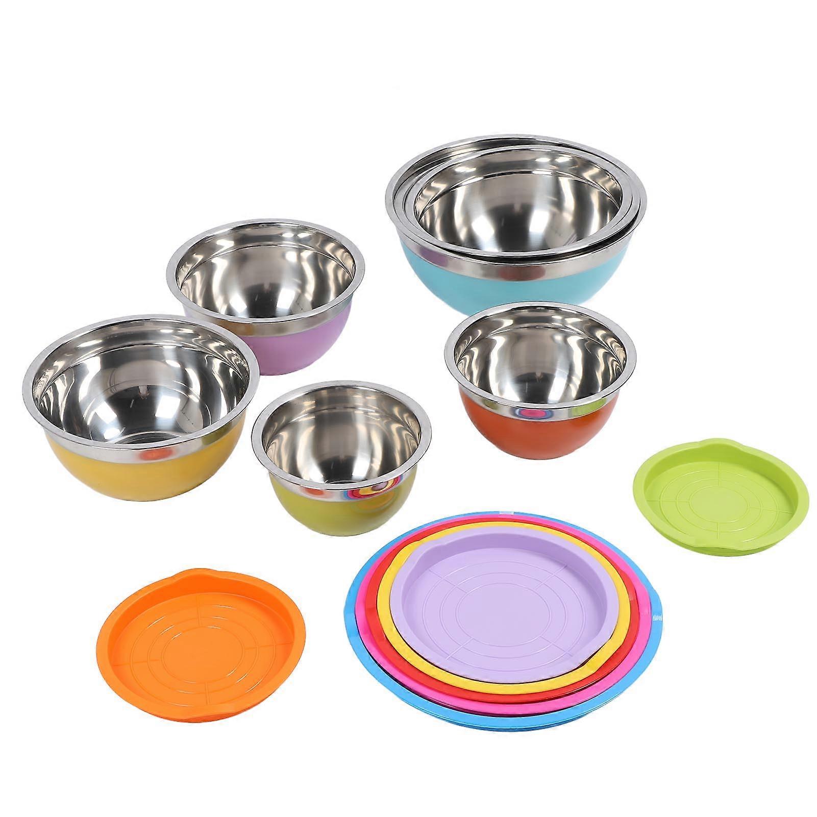 7PCS Stainless Steel Mixing Bowls with Lids, Nesting Set 7-12in