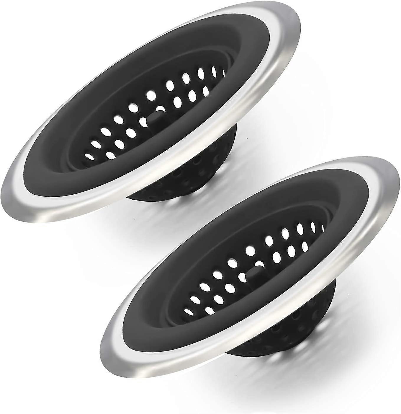 2PCS Sink Strainers,Flexible Silicone Stainless Steel Kitchen Sink