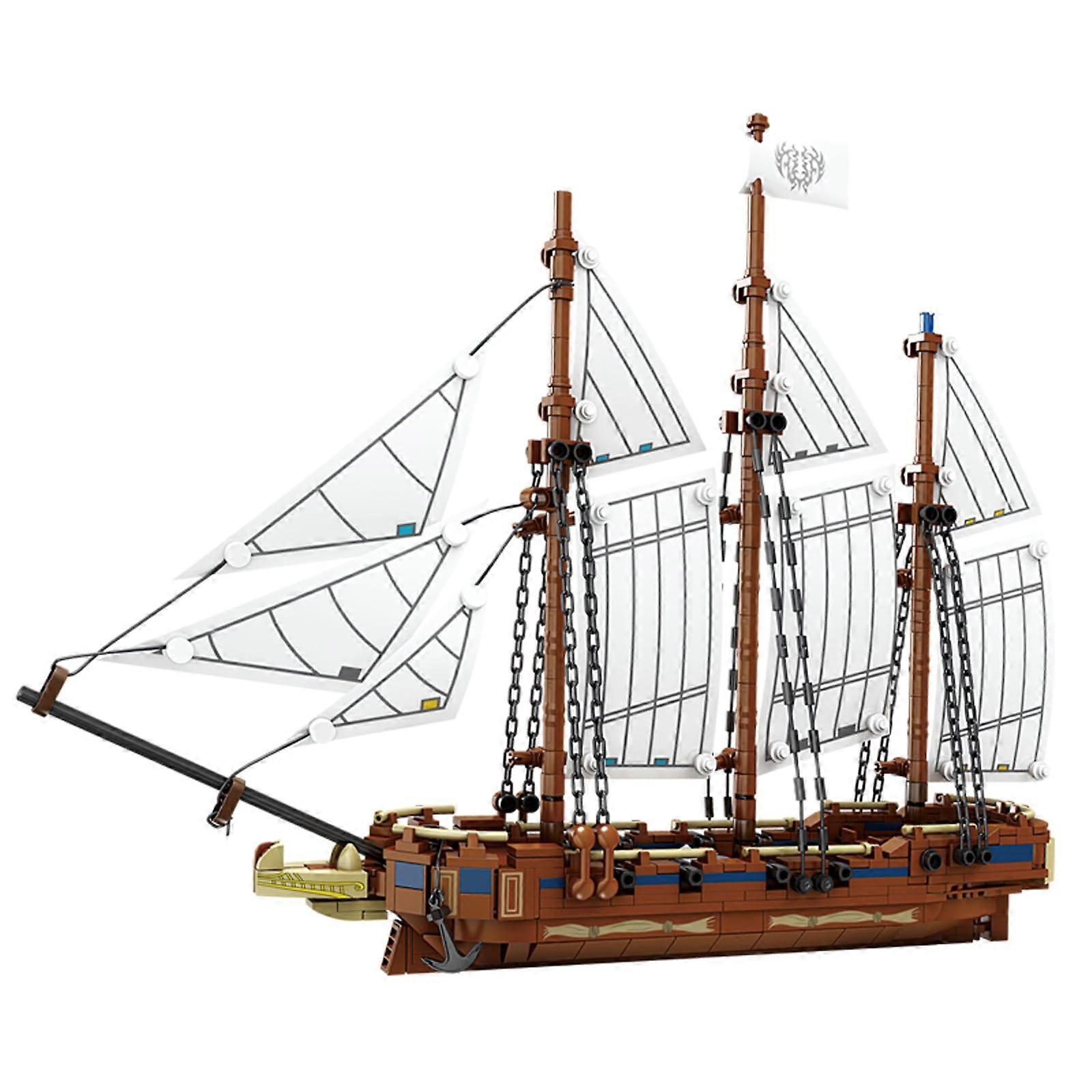 Ship Building Kit for Adults and Kids, 3D Sailing Adventure Boat Model Blocks Set for Ages 8-12, Home Decor Gift