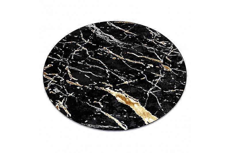 カーペットALLURE 1963サークル大理石-構造、スタイリッシュ、グラマーブラック/ゴールド