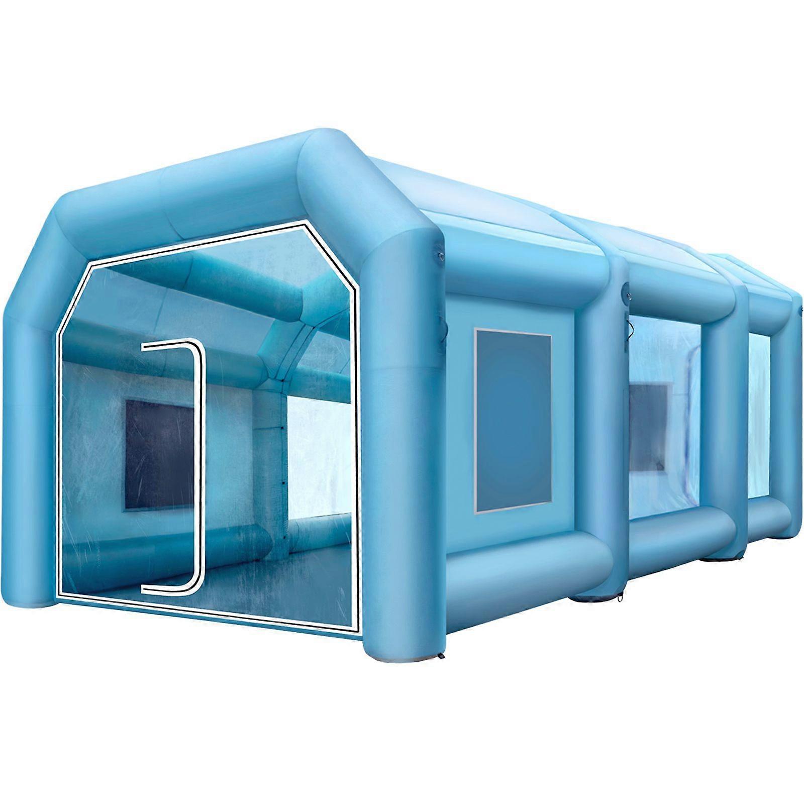 Cabine de Pintura Inflável 33x16.4x11.5ft, com 2 Sopradores, Cabine de Pulverização Inflável com Sistema de Filtro, para Estação de Trabalho de Tenda de Estacionamento