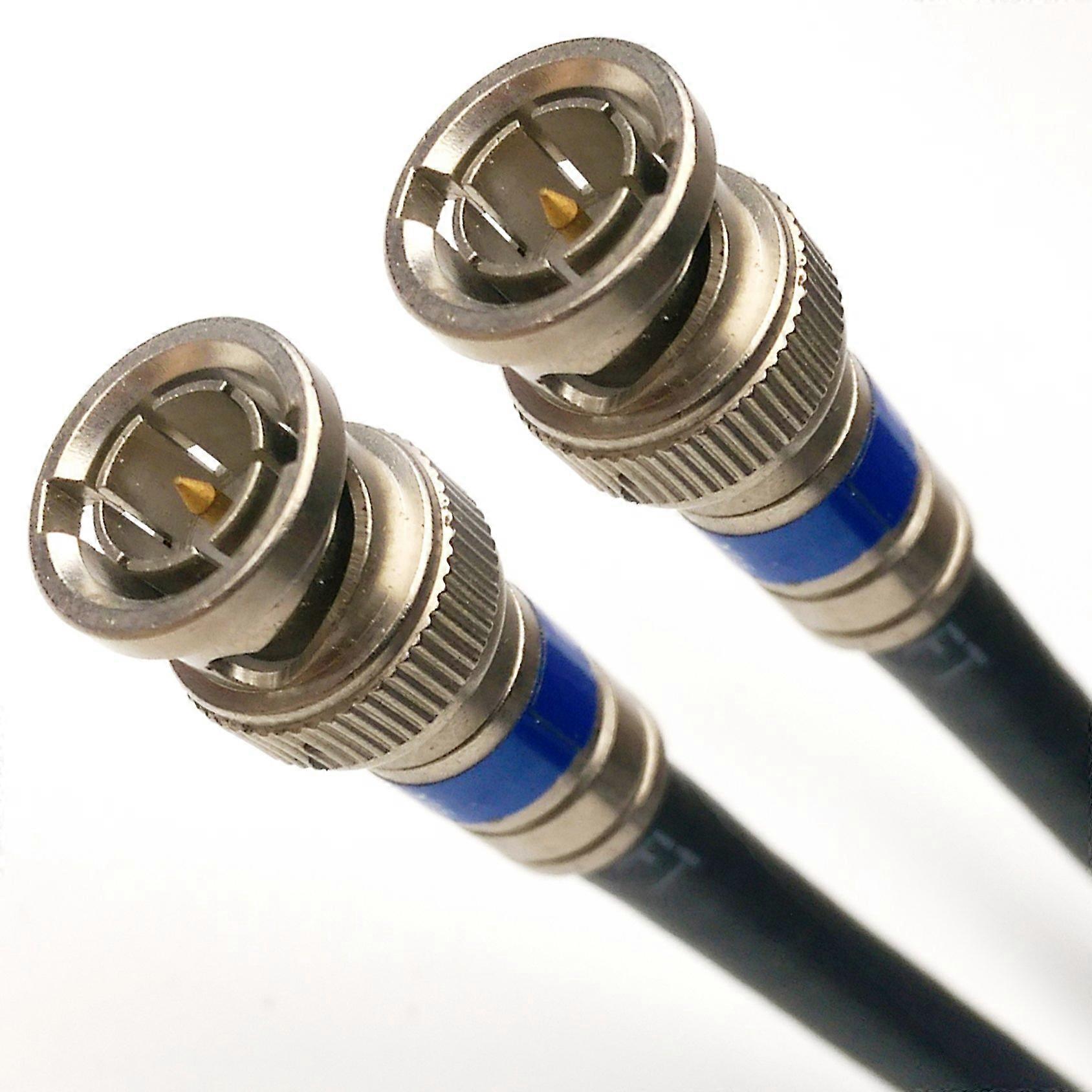 10ft QUAD SHIELD SOLID COPPER RG6 18AWG 3Ghz ANTI UV ANTI JACKET CORROSION COMPRESSION BNC - BNC HD DVR Coax Wire