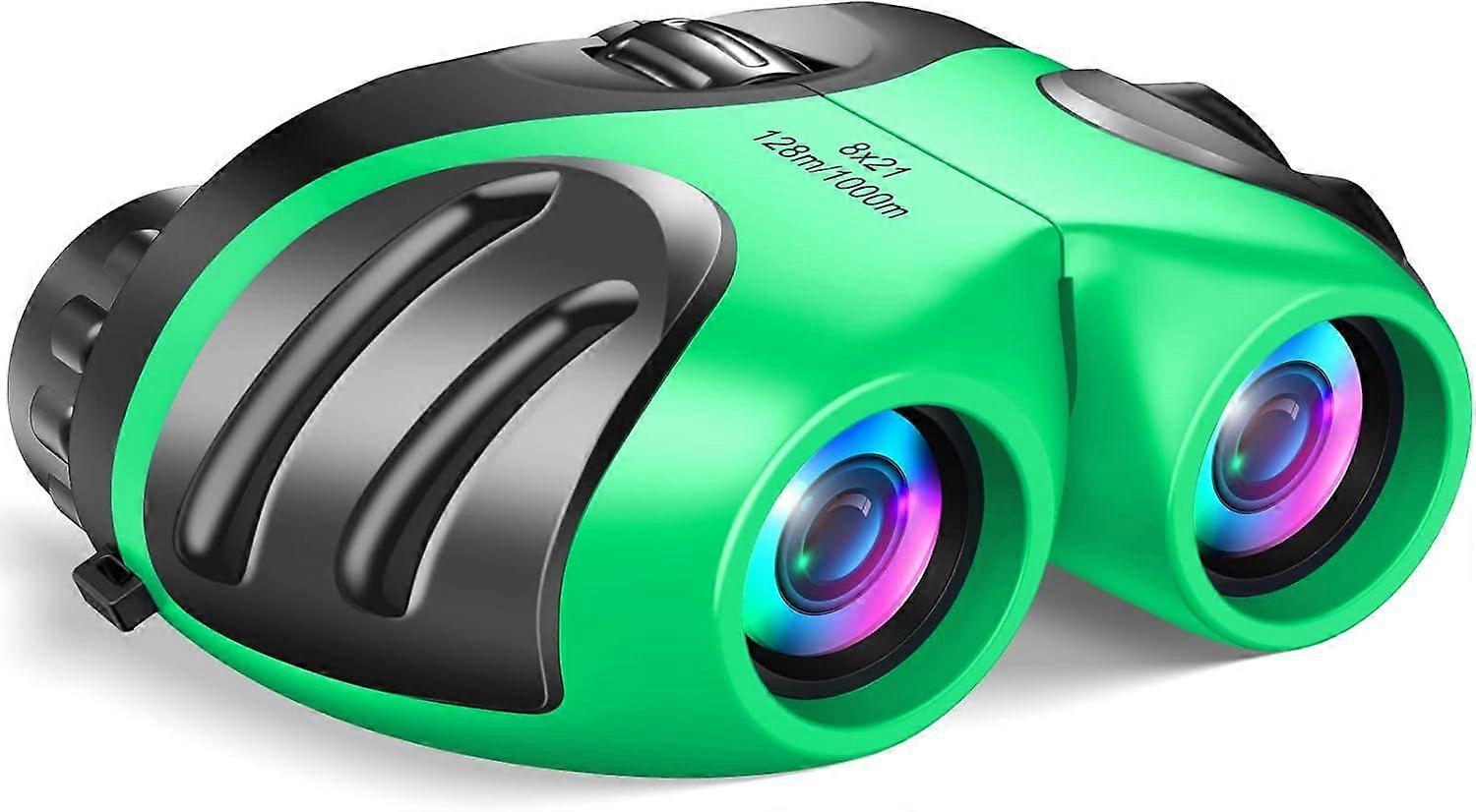 Binoculars for kids, compact high resolution shockproof binoculars, green