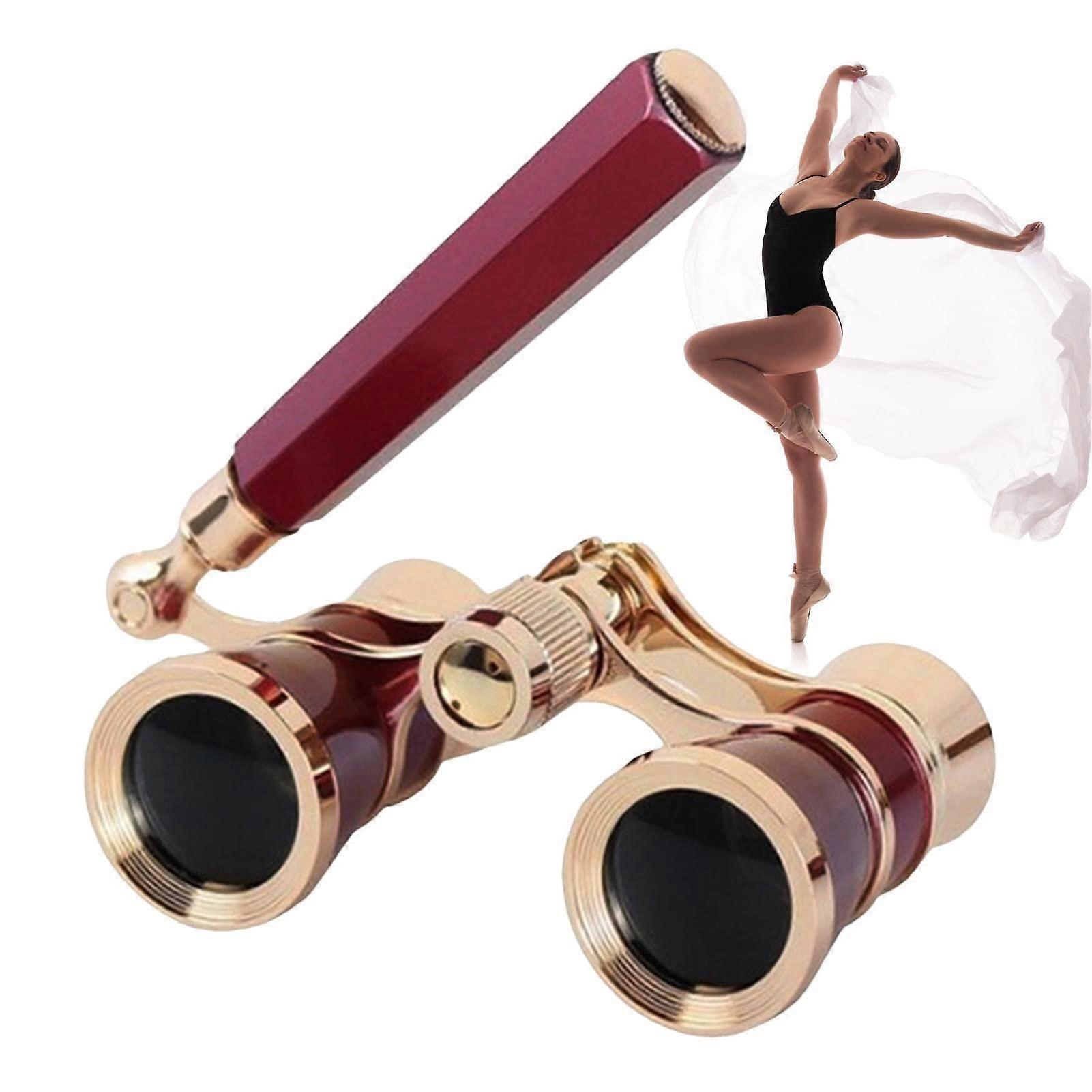 Theater Binoculars,Women Binoculars | Retro Glasses Binoculars Binocular with Foldable Handle for Adults in Musical Concert