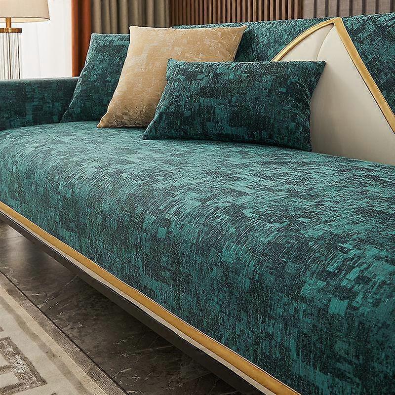 Winter Thickening Warm Chenille Cushions Modern Luxury Sofa Cover Non-Slip Living Room Leather Sofa Backrest Armrests Super Soft