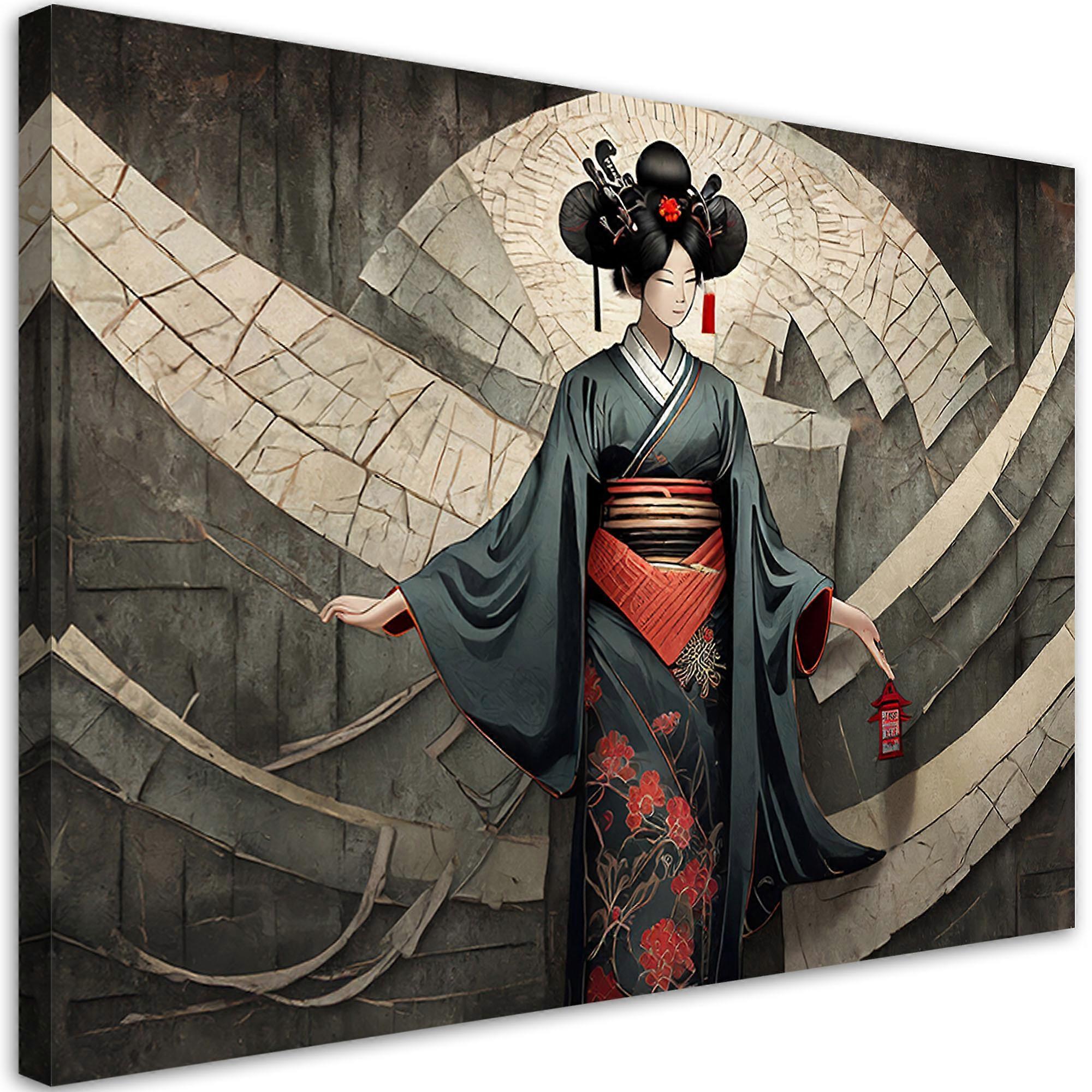 Fotobehang, Geisha - 100x70