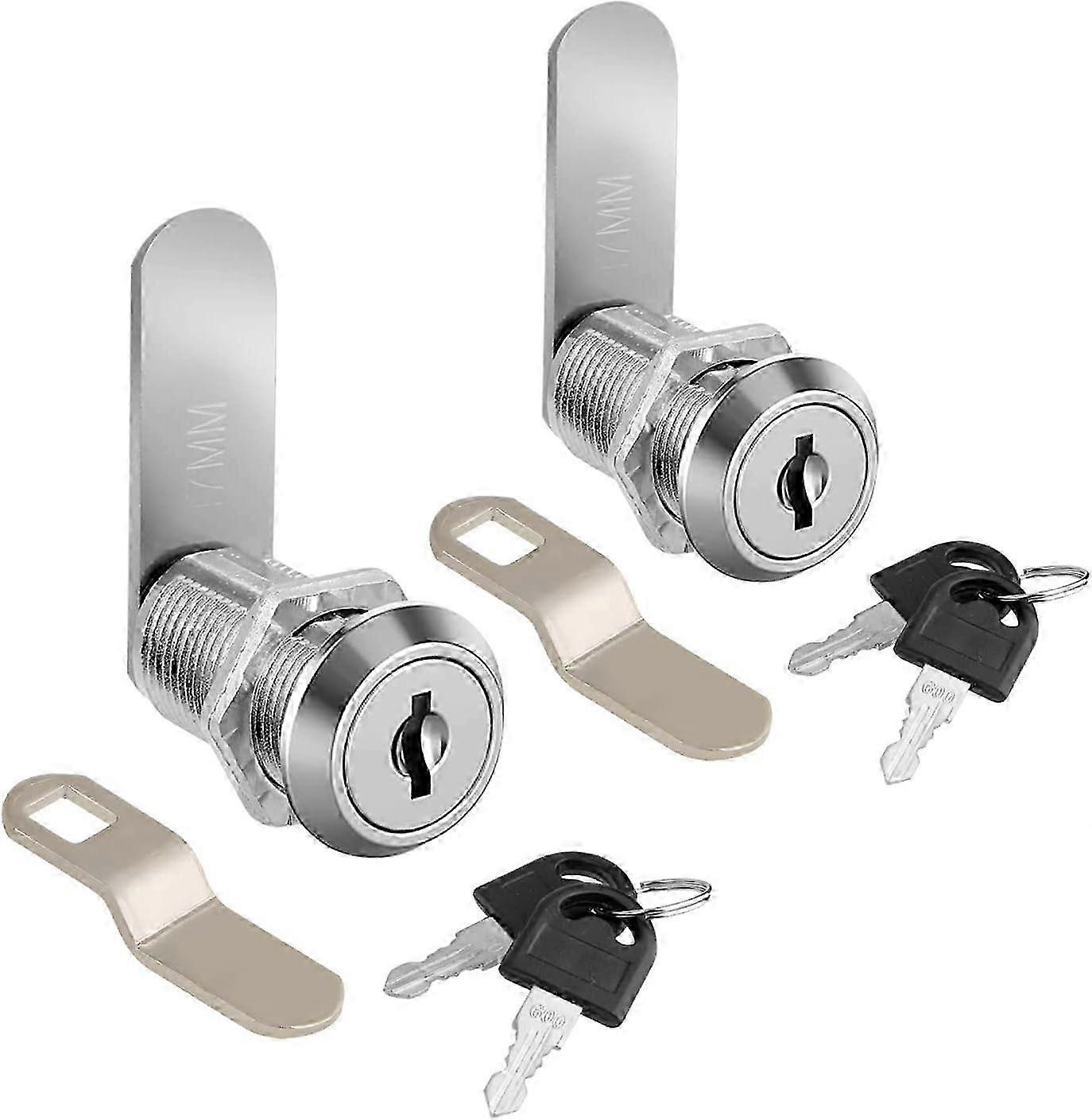 Cabinet Locks with Keys, 2 Pack 1-1/8 Inch Cylin Lock Cabinet Cam Lock Set for OVI