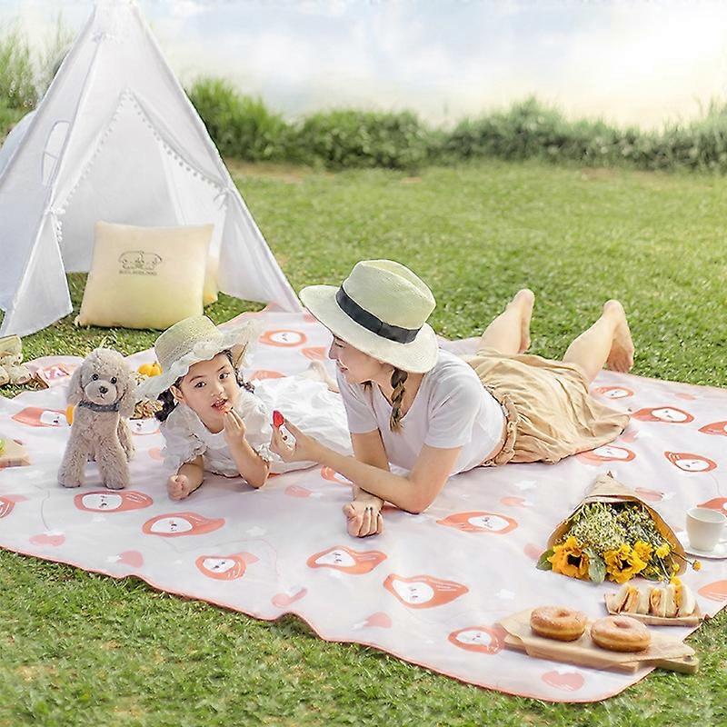 Outdoor Beach Waterproof Floor Mat Portable Picnic Cloth Folding Blanket, Size: Medium (Toast Orange)