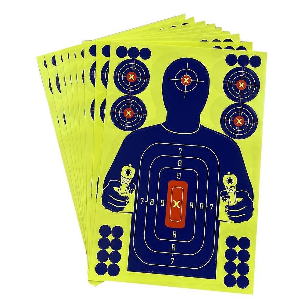 10Pcs 12X18 Inch Human Body Shape Targets Reactive Splatter Glow Fluorescent Paper Target for Archer