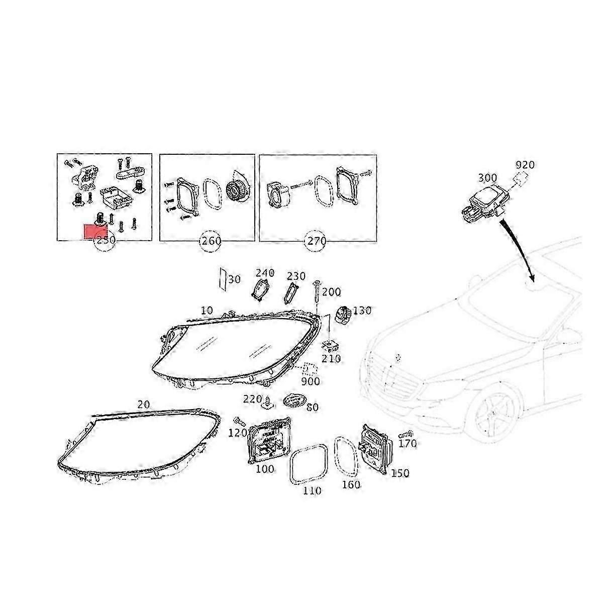 Applies To 1pair Car Front Headlight Repair Bracket Kits For - S Class W222 2014-2021 W217 A2228201114 A2228201214