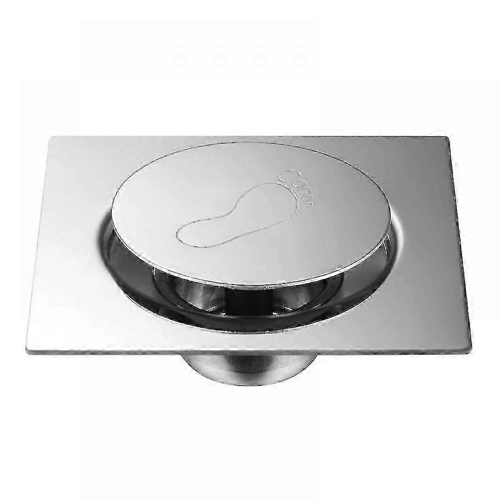 床排水口 ステンレス製床排水口 隠し床排水口 バウンスプレス式床排水口 (15x15cm)