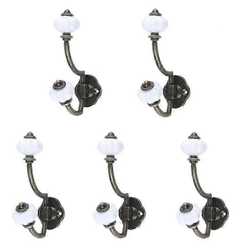 Retro keramiska kappkrokar, förpackning med 5 Pal-krokar