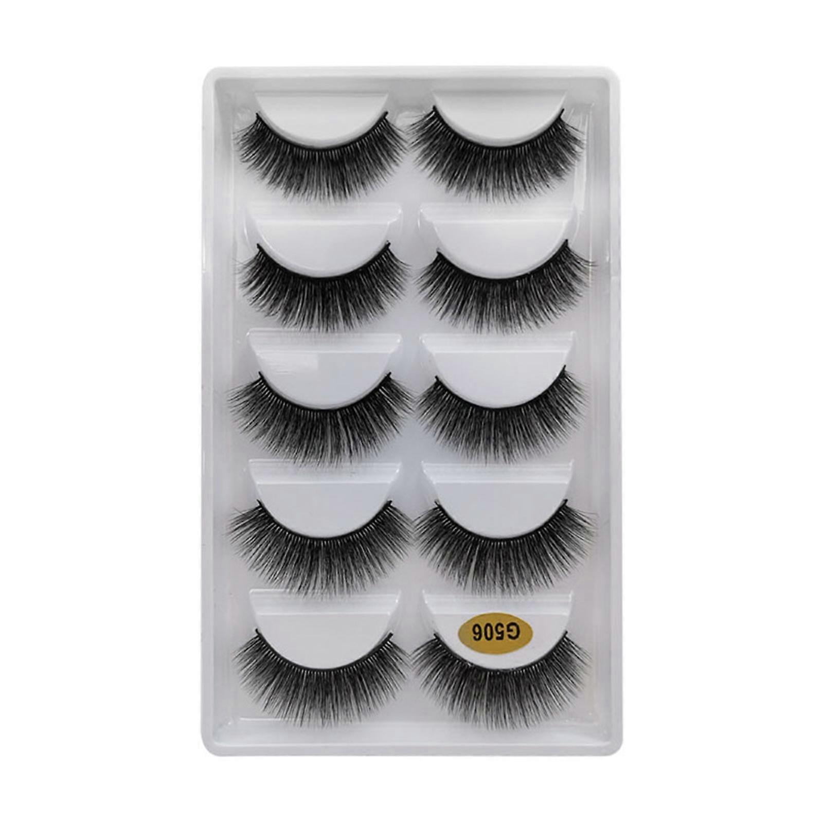 5 Pairs False Eyelashes Durable and Soft