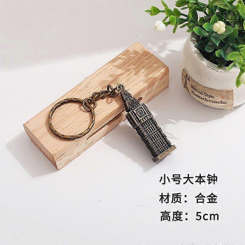 Metal Big Ben Building Model Keychain Realistic Architecture Miniature Portable Key Ring for Car Keys Travel Souvenir British Style Keychain
