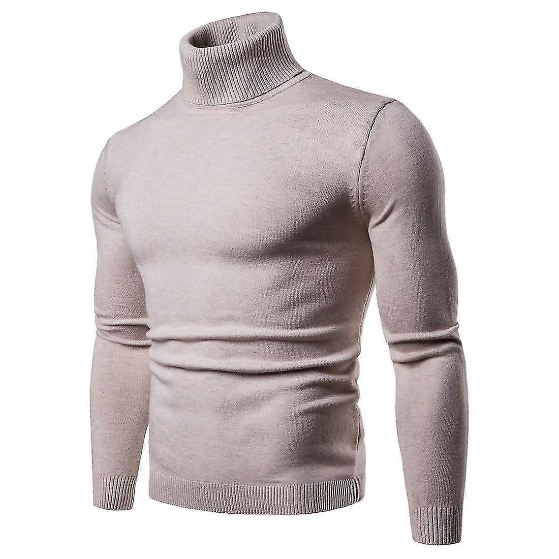 Winter Warm Rollkragenpullover Männer Mode Einfarbig Gestrickte Herren Pullover