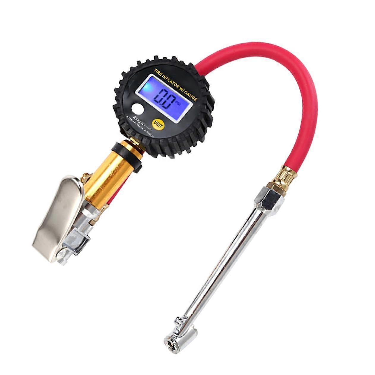 Electronic Tire Pressure Gauge with LED Backlight, Digital Display, One-Hand Operation, No Battery Required