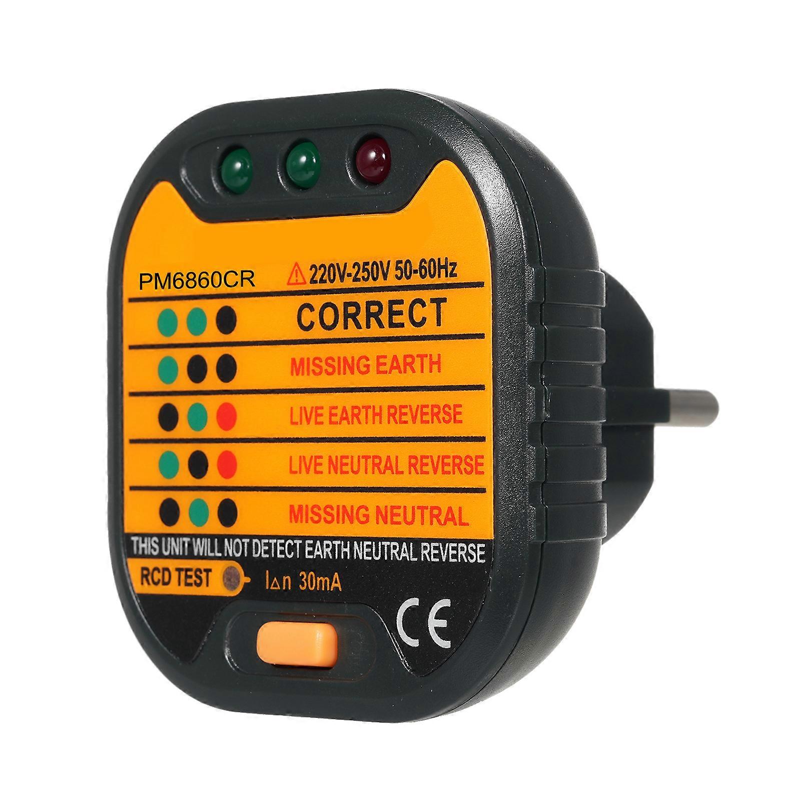 Socket Tester Portable Plug Circuit Polarity Finder Electric Socket Voltage Tester Outlet Detector