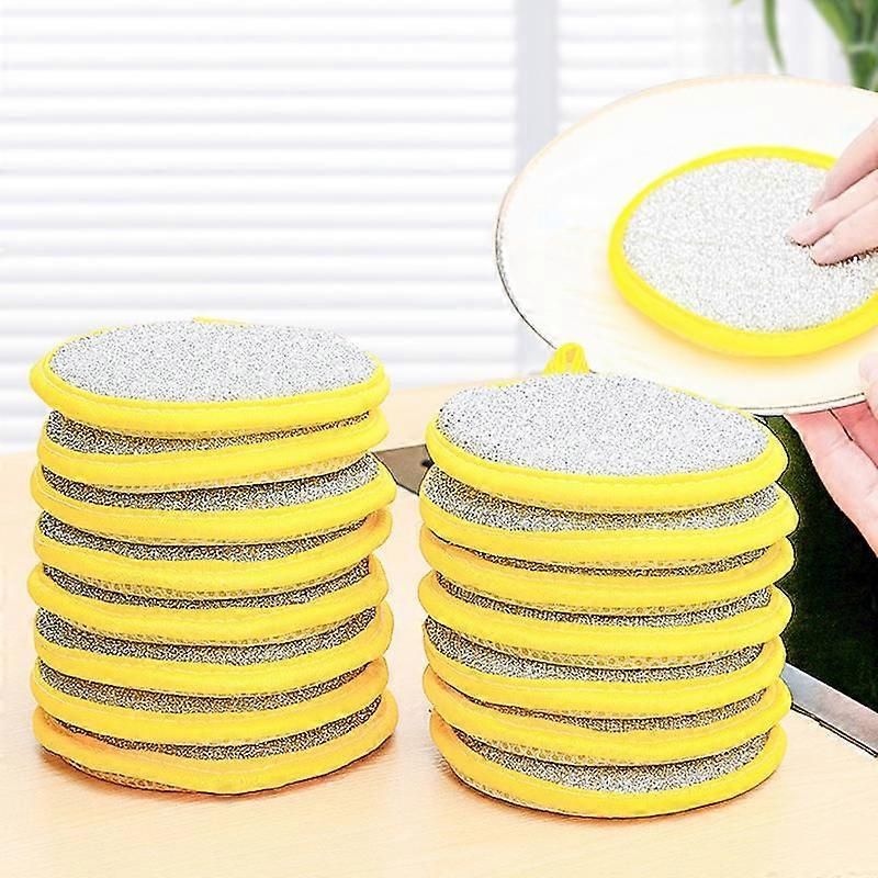 10pcs /Pack Double Side Dishwashing Sponge Non-Scratch Scrub Cleaning Tool