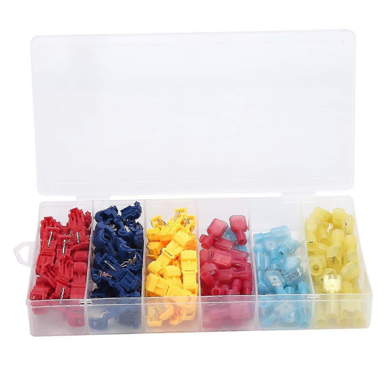 120PCS T  Type Quick Electrical Cable Connectors Wire Terminal Crimp Wire Connector