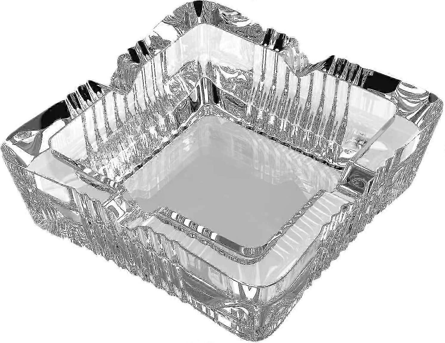 Askebeger, Glass Askebeger Firkantet Krystall Askebeger, Klassisk Design Askebeger For Weed, Hjem Store askebeger For sigaretter Utendørs 4,1 tommer