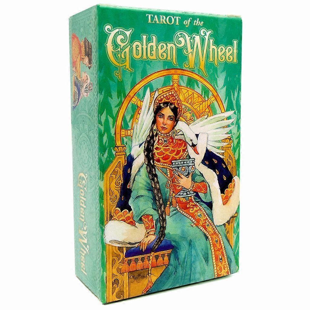 Golden Wheel for Oracle Tarot Cards Divination Fate Gameplay Family Entertainment Party Table Game Playing Board Game Ca