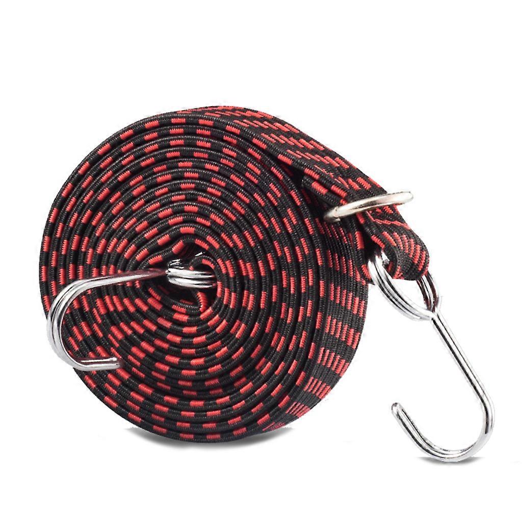 Heavy Duty Bungee Strap Durable Widening Luggage Tied Rope Bungee Strap Elastic Rope for Cargo Racks Elastic Cord Black red 3M