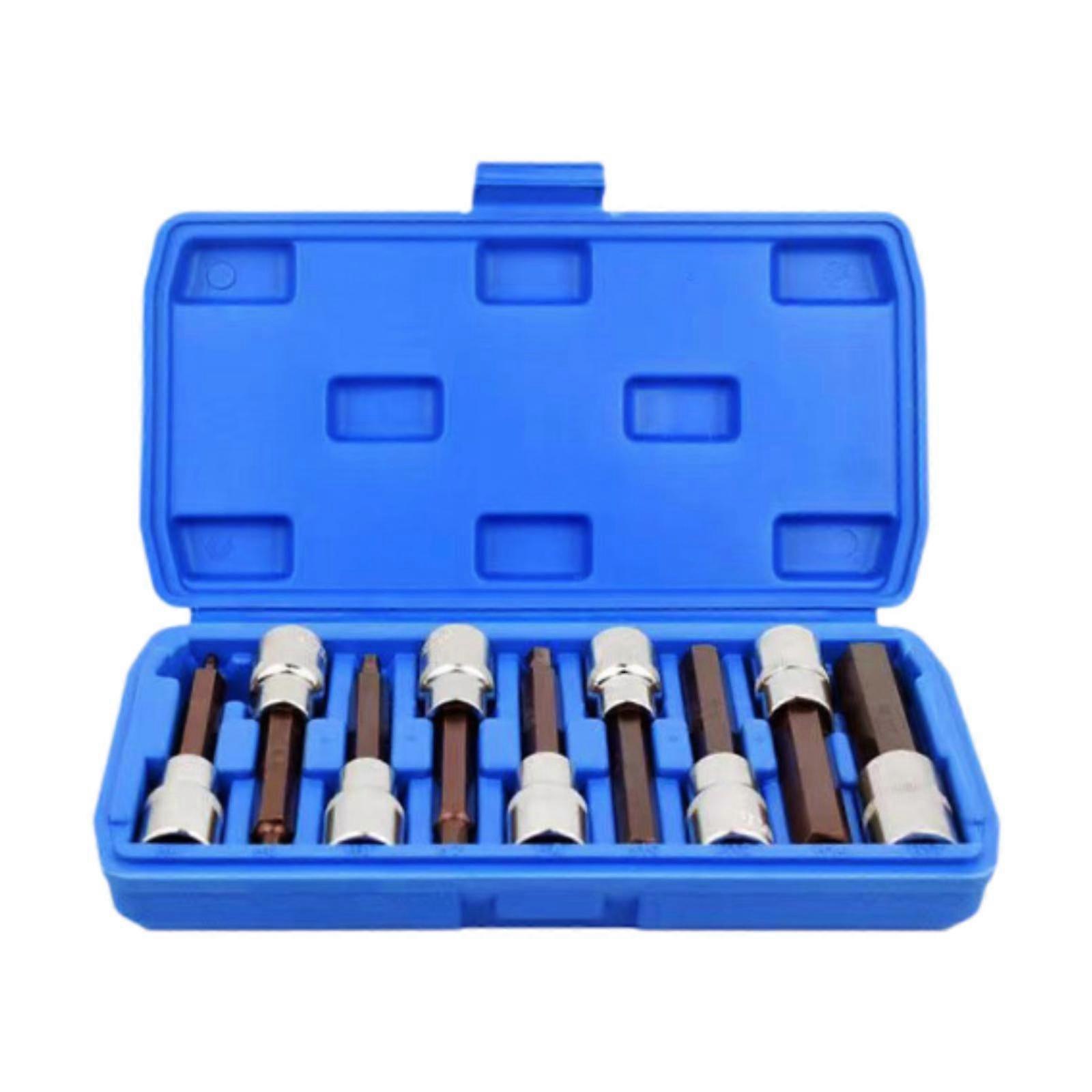 9x Hexagon Socket Bits H4 to H17 Car Repair Vehicles Hand Tool 1/2" Drive
