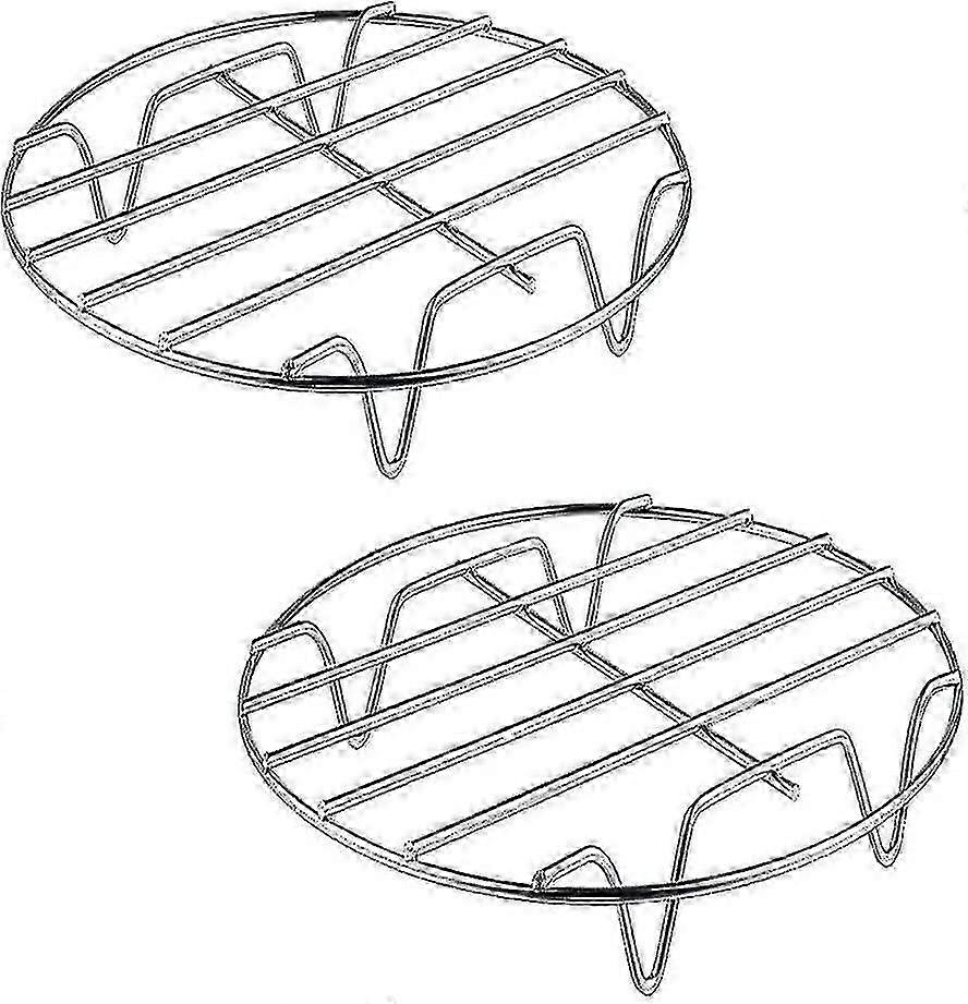 2 Pack 6/7/8 polegadas Air Fryer Acessórios Aço Inoxidável Cooking Rack Round Kitchen Steel Single-layer Grill Rack Grid (d-v2)