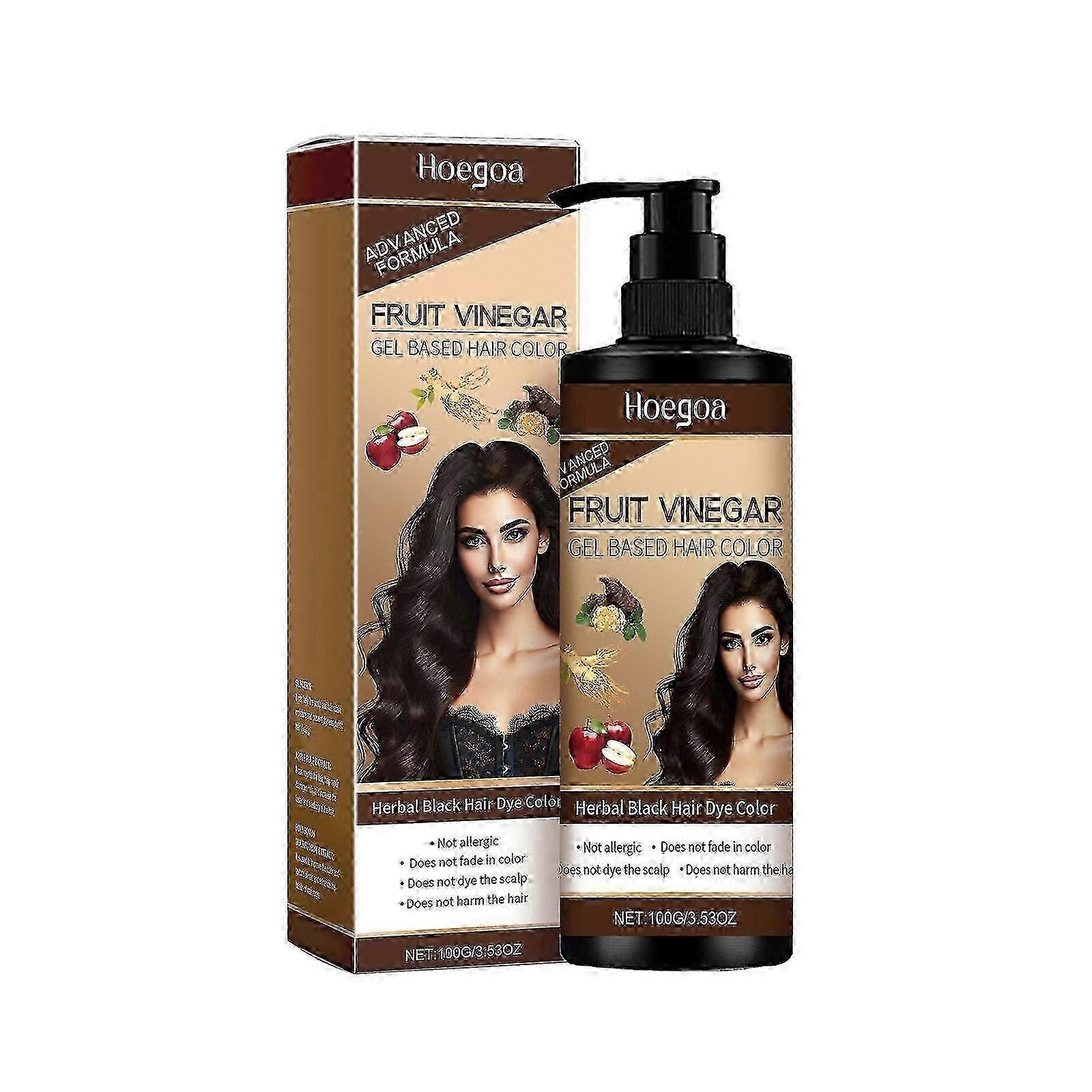 Hoegoa Black Hair Cream Plant Extract Maintenance Natural Hair Care Mild Color Rendering Easy To Clean Refreshing Soft Hairdressing Agent