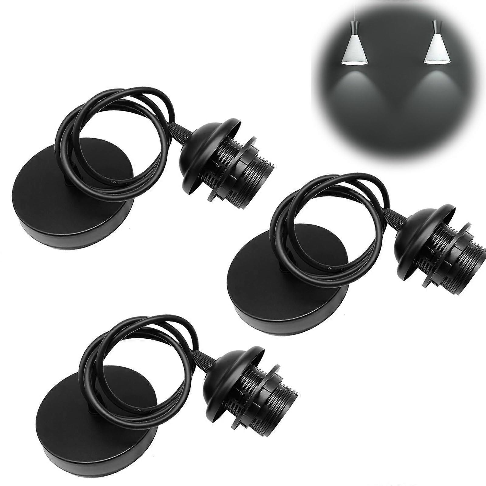 Lamp Suspension E27: Pack of 3, 100 Cable, cm Pendant Light with Ceiling Mount