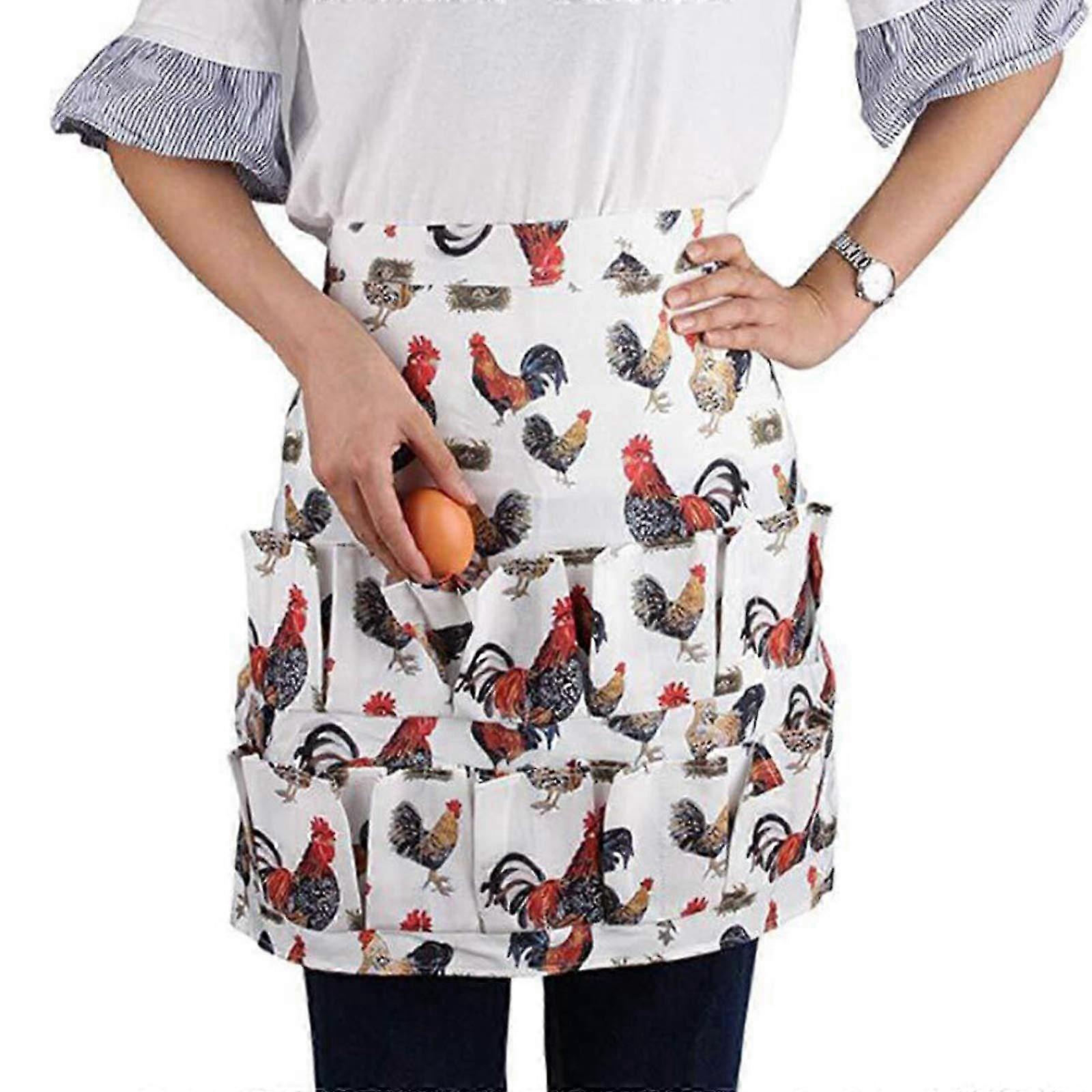 Egg Collecting Apron with 12 Deep Pockets for Chicken, Duck & Goose Eggs