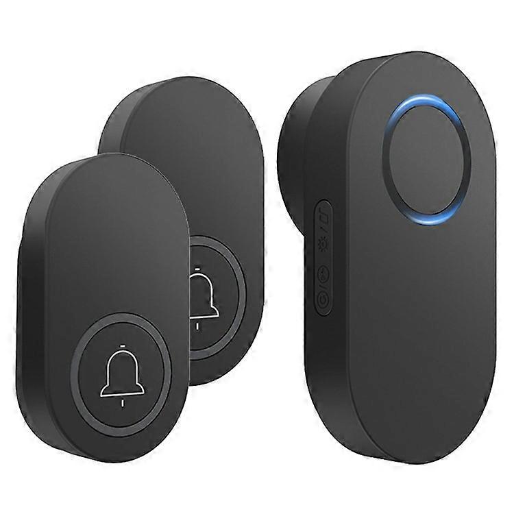 ML008-B-21UK 60 Melodies Wireless Self-Powered Doorbell Ring UK Plug / Black, 2 Transmitter + 1 Receiver