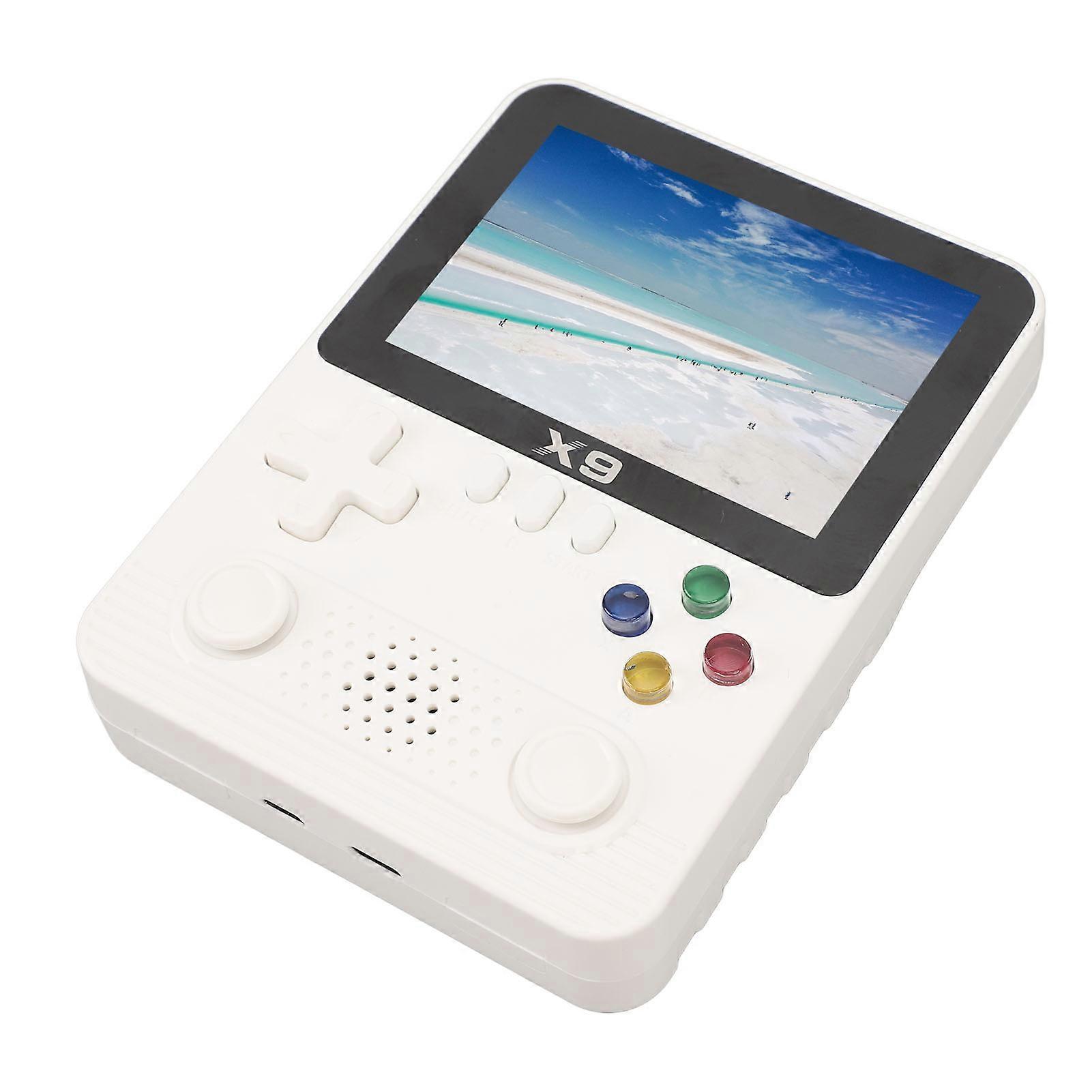 Handheld Gaming Console Retro 3.5 Inch Color IPS Screen 32G 6000mAh Handheld Game Player Support 2 Players White 