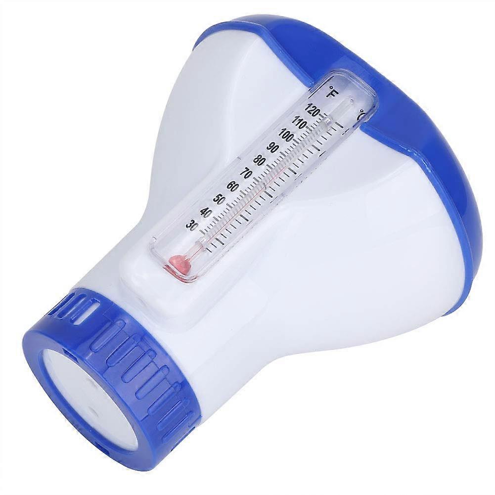 Swimming Pool Floating Chemical Dispenser ABS Plastic For Chlorine Tablets With Built-In Thermometer And Tablet Holder