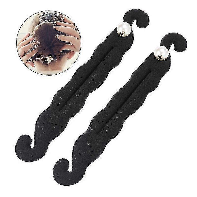 2 élégants chignons français perles, queue de cheval, tresse, outils de coiffure et accessoires adaptés à différents types de cheveux