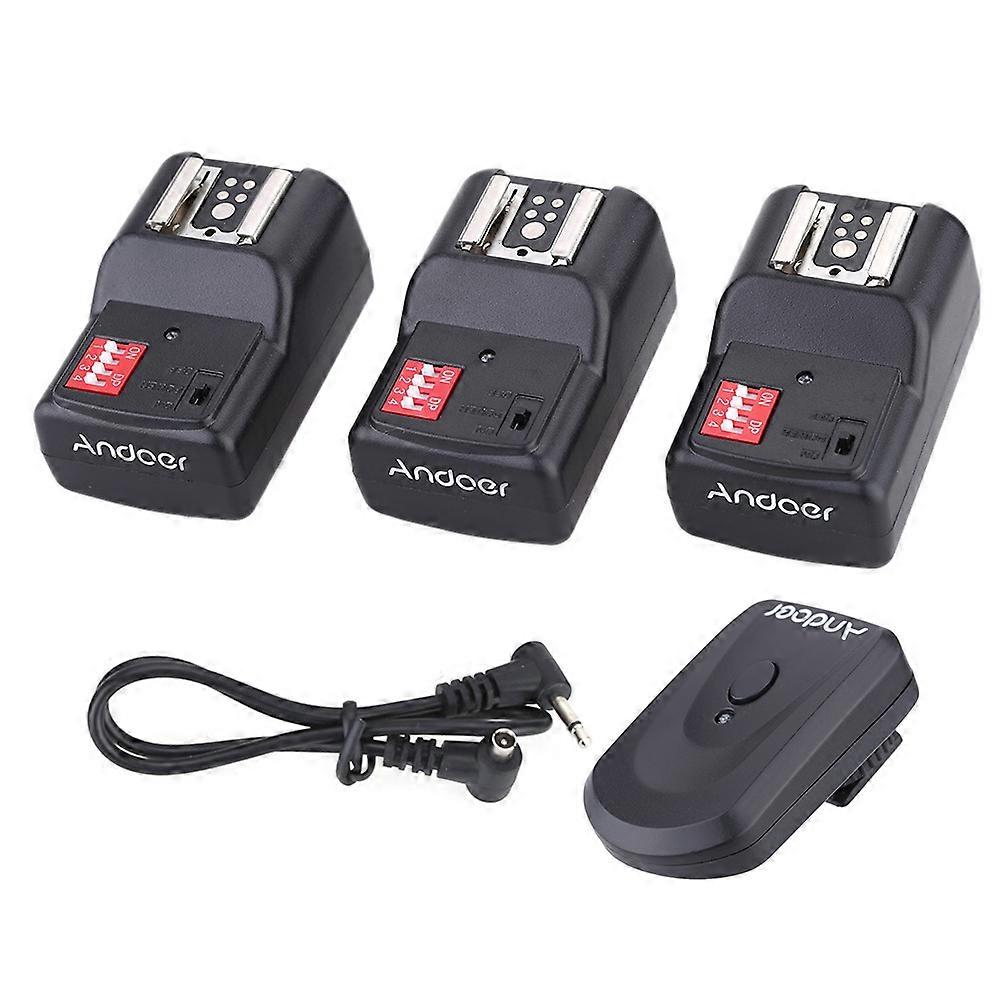 Andoer 16-Channel Wireless Flash Trigger Set 1Tx + 3Rx Black