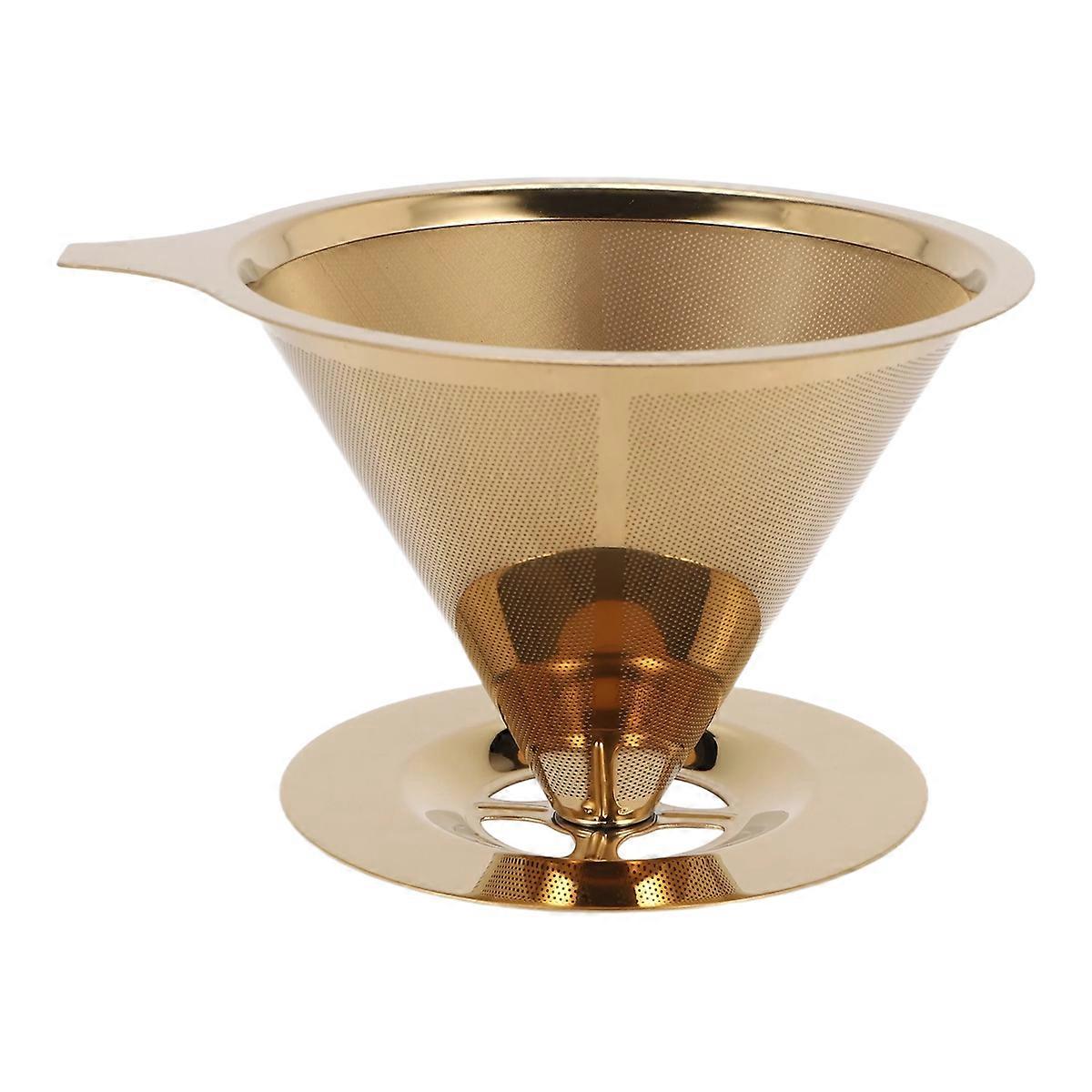 Double Wall Stainless Steel Titanium Gold Coffee Dripper Filter