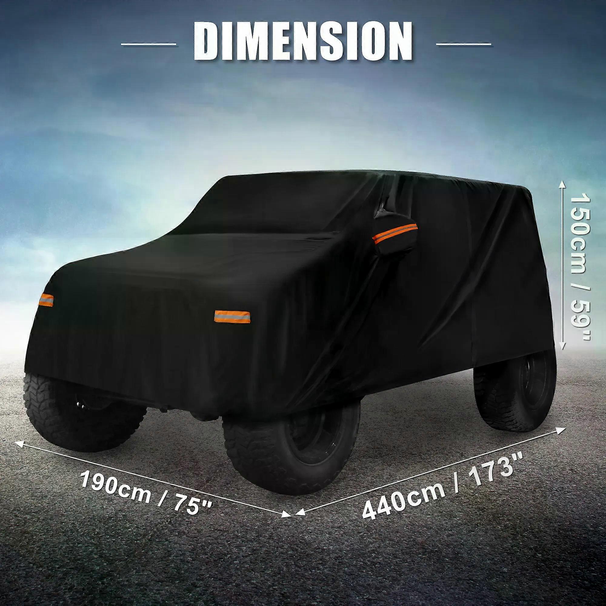 X Autohaux Full Car Cover for Jeep Wrangler JK 2/4 Door 2007 -2017 Aluminum Film Outdoor Cover Weather Protection w/ Door Zipper