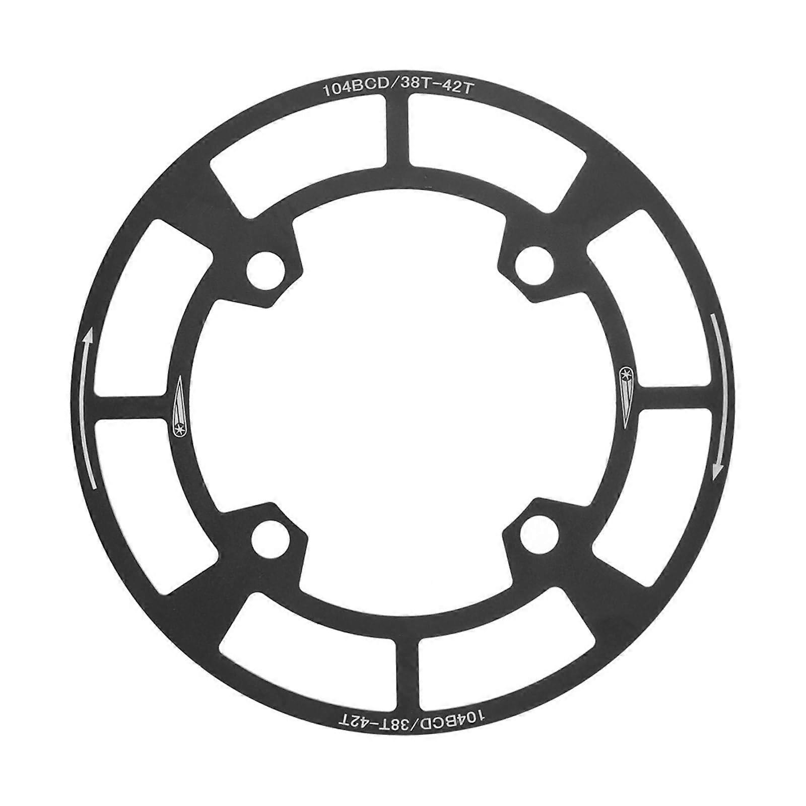 Bicycle Chain Guard Shield Protection for Single Speed Bikes, Lightweight Aluminum Alloy, Black, Fits 38T to 42T