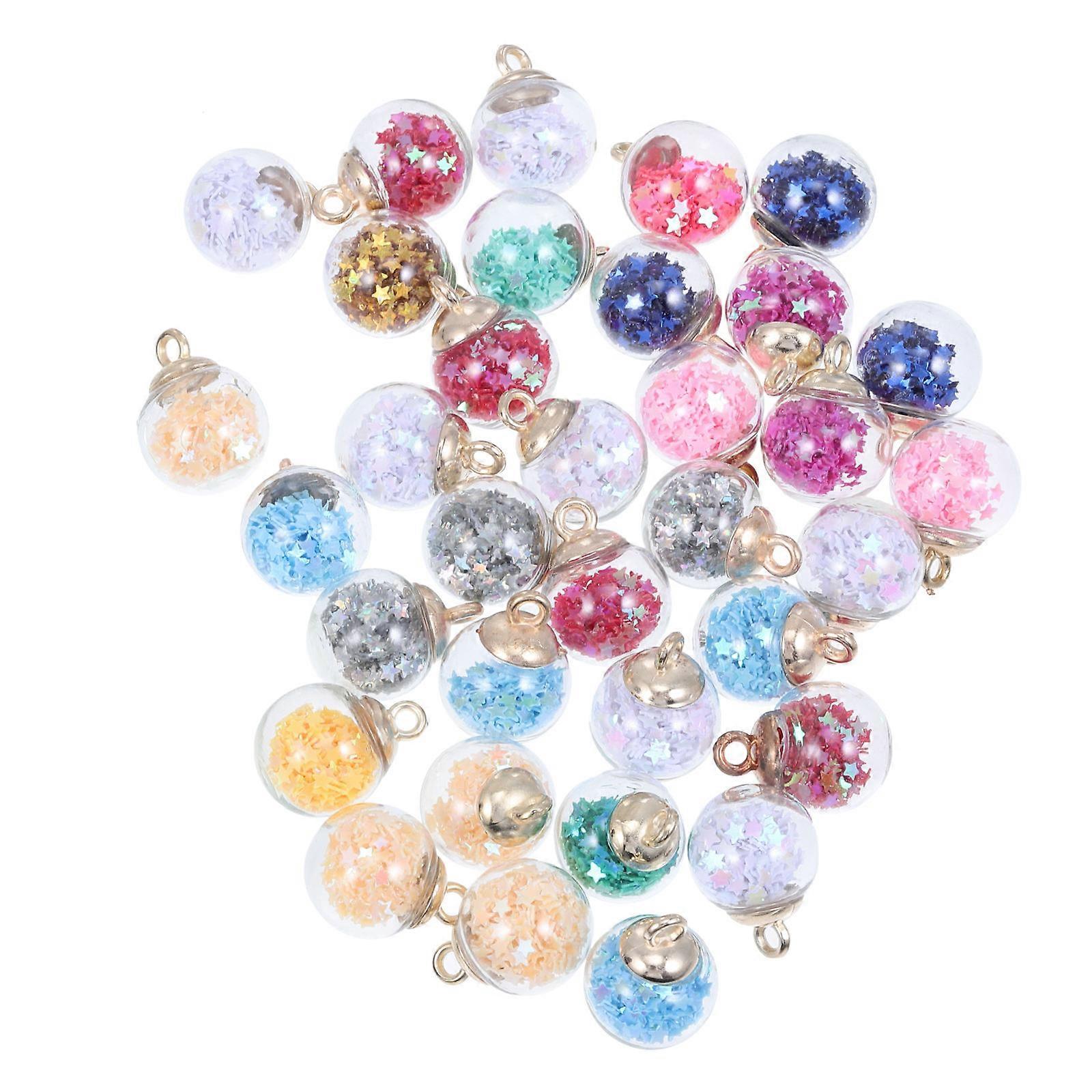 100pcs Glass Ball Charms for DIY Jewelry Making – Pendants for Earrings, Necklaces, Bracelets & Keychains – Craft Supplies for Creative Projects