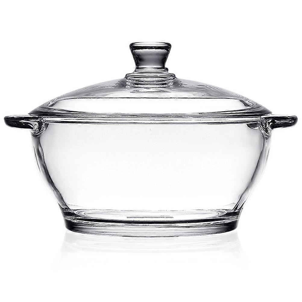 Versatile Cooking Vessel, Clear Glass Construction, Supports Various Dishes