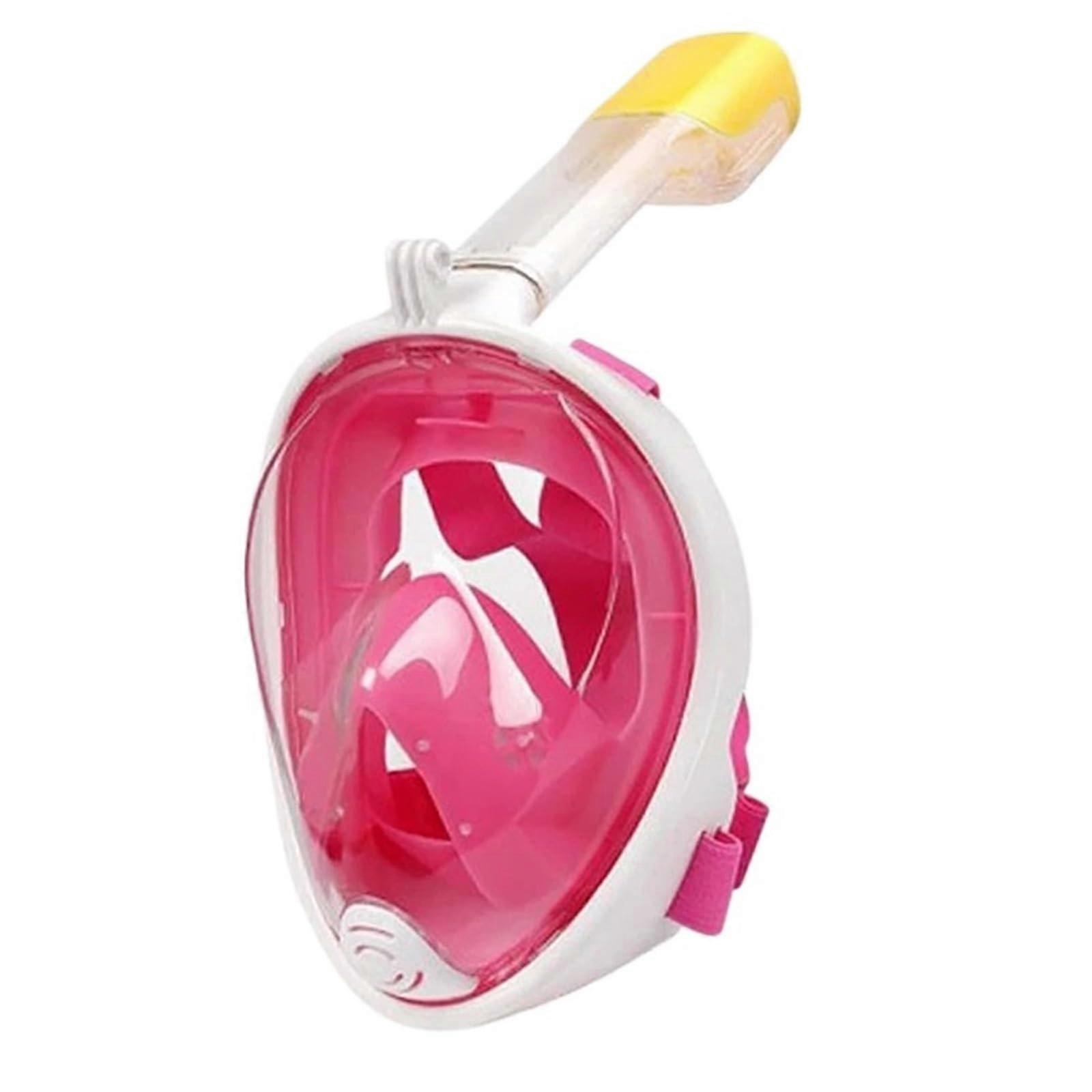 Full Face Snorkel Mask with Anti-Fog Waterproof Design for Swimming and Diving, Pink LXL