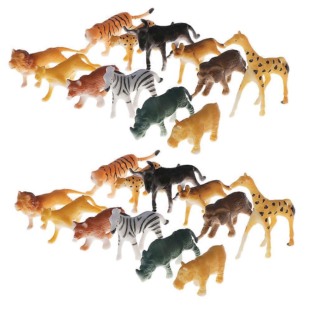 Animal Toy Wild Animal Toy Home Adornment Assorted Color Plastic Decoration 48Pcs