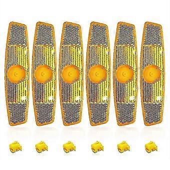 Fiets Reflectoren Set-6pcs Fiets wiel Reflector Veiligheid Spaak Reflector Beugel Vintage Clip Waarschuwing